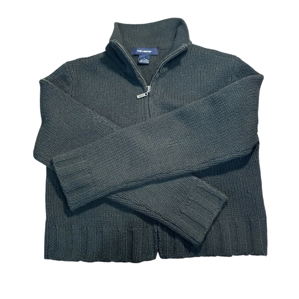100% wool The Limited green zipper sweatshirt size s